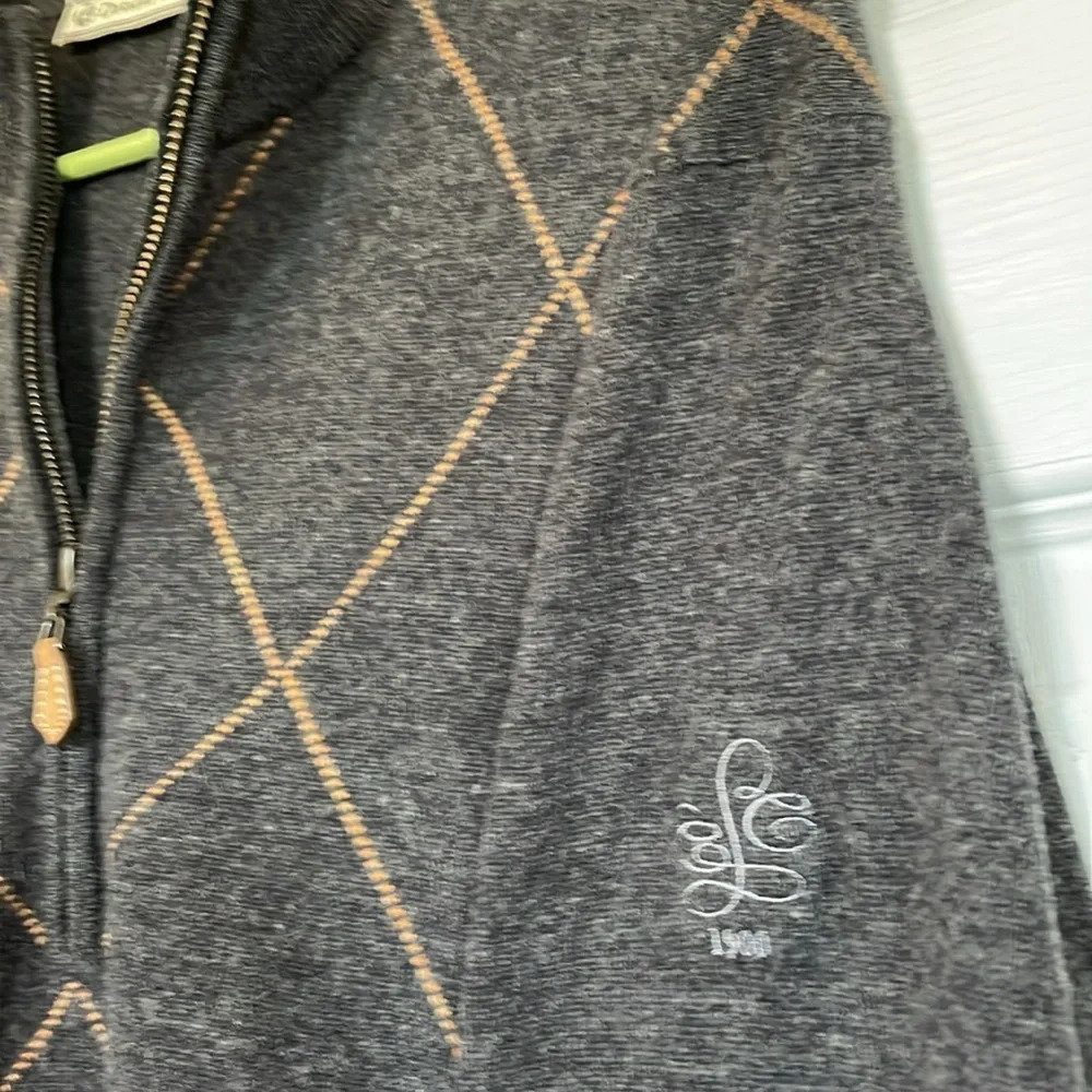 100% Lambs Wool Argyle Pull Over 1/4 Zip Sweater Gray Men's Donald Ross - Picture 10 of 10
